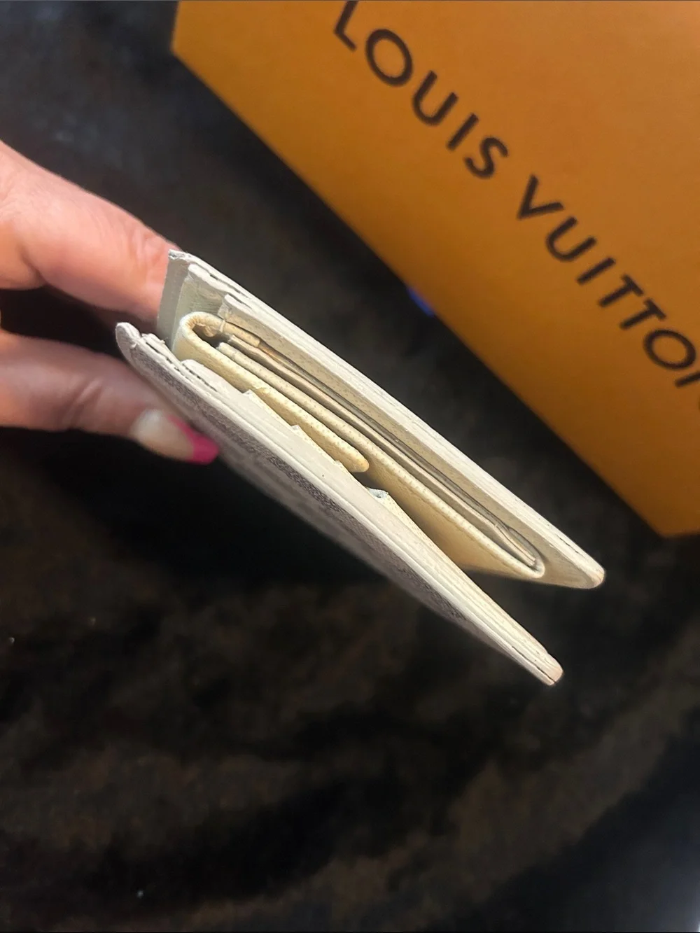 Louis Vuitton Damier Azur Bifold Wallet - Cream and Blue